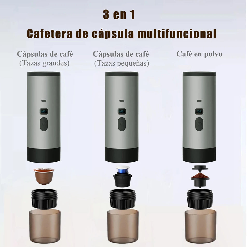 Portable Electric 3-in-1 Capsule Coffee Machine Espresso Machine Wireless Heating Pump Extraction Coffee Cup Digital Display